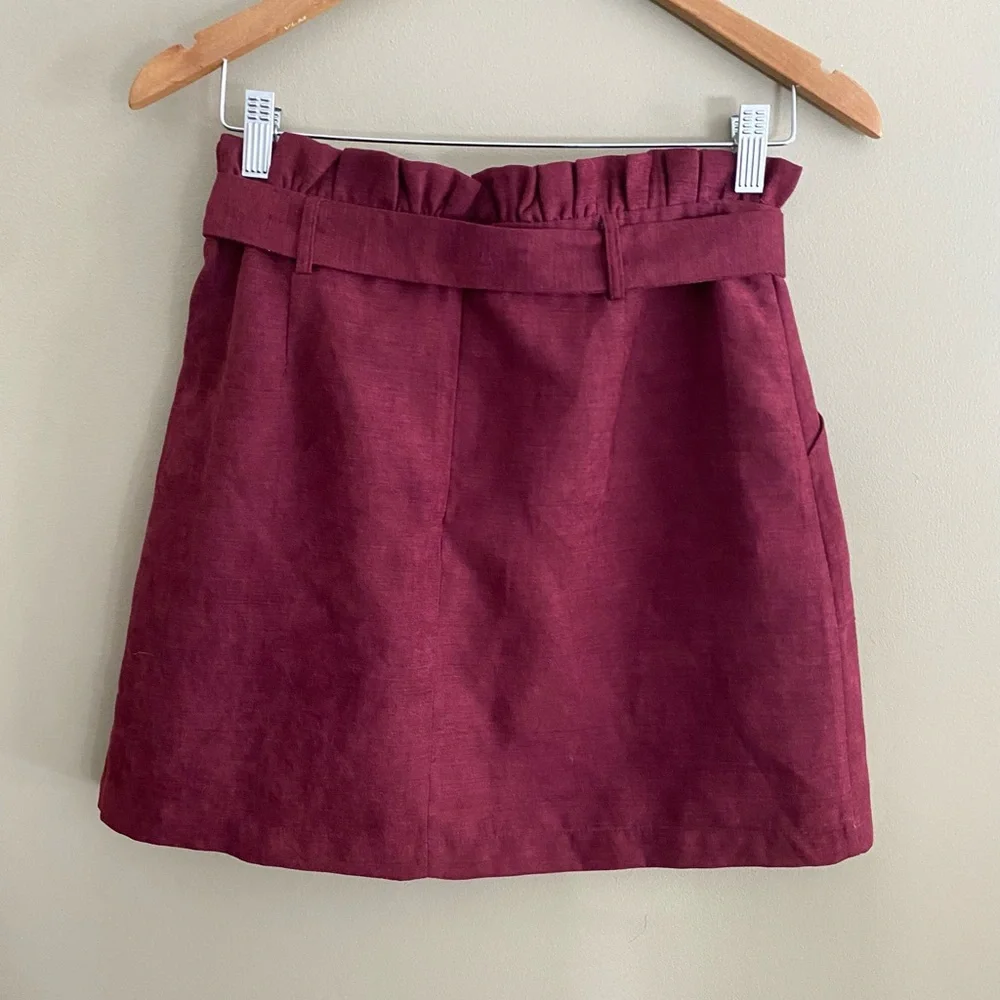 Main Strip: Maroon Skirt With Tie and Zipper